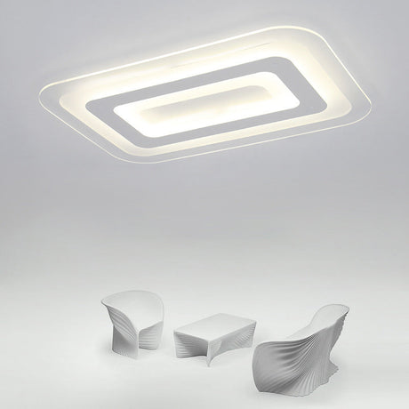 Sleek Surface Mounted Led Ceiling Light - Simplicity In White For Living Room