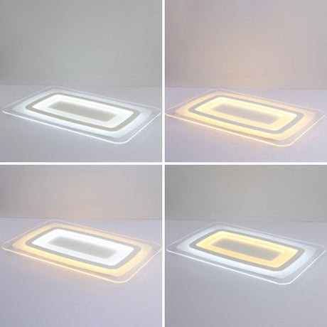 Sleek Surface Mounted Led Ceiling Light - Simplicity In White For Living Room