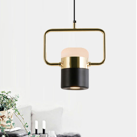 Margaret - Modern Black/White Cylinder Pendant Lamp Led Steel And Glass Hanging Lighting With