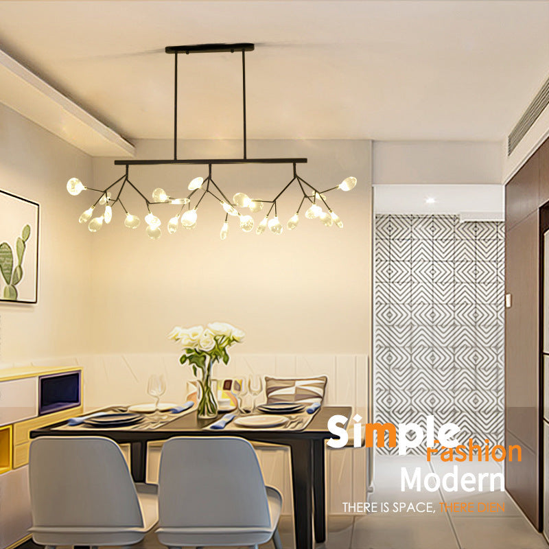 Nordic 27-Light Tree Branch Glass Pendant Lamp For Dining Room - Island Ceiling Light