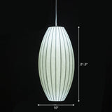 Japanese Style White Lantern Pendant - Single Silk Hanging Lamp Fixture