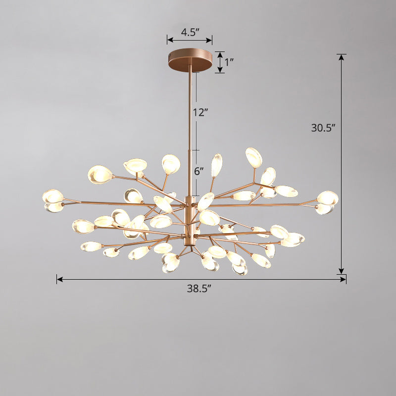 Acrylic Led Chandelier Pendant Light - Minimalist Tree Branch Design For Living Room Ceiling Lamp