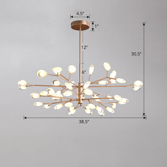 Acrylic Led Chandelier Pendant Light - Minimalist Tree Branch Design For Living Room Ceiling Lamp