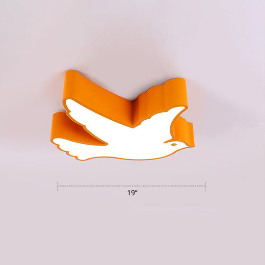 Cartoon Led Acrylic Bird Ceiling Light Fixture For Nursery School