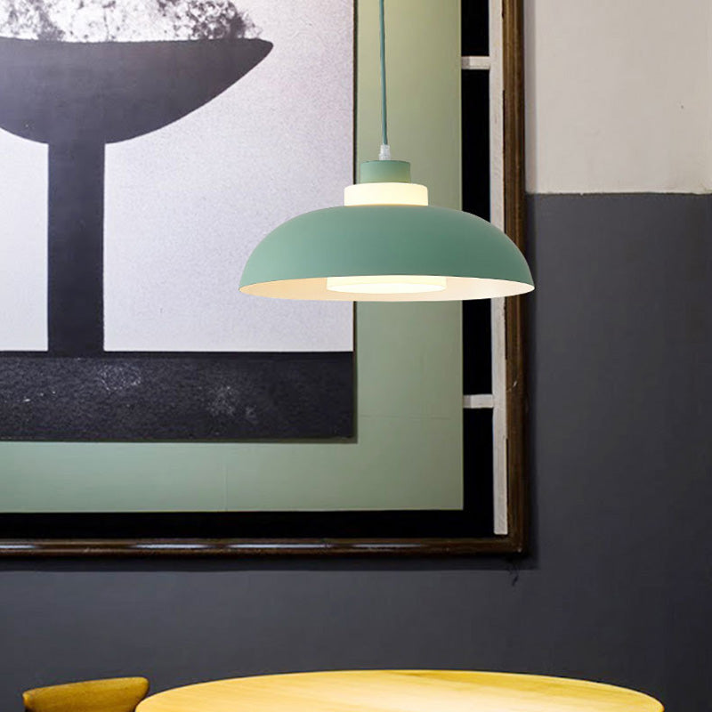 Macaron Single-Bulb Aluminum Ceiling Pendant Light With Acrylic Shade