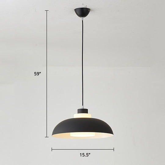 Macaron Single-Bulb Aluminum Ceiling Pendant Light With Acrylic Shade