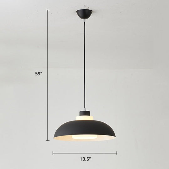 Macaron Aluminum Pendant Lamp: Stylish Single-Bulb Ceiling Hang Light With Acrylic Shade