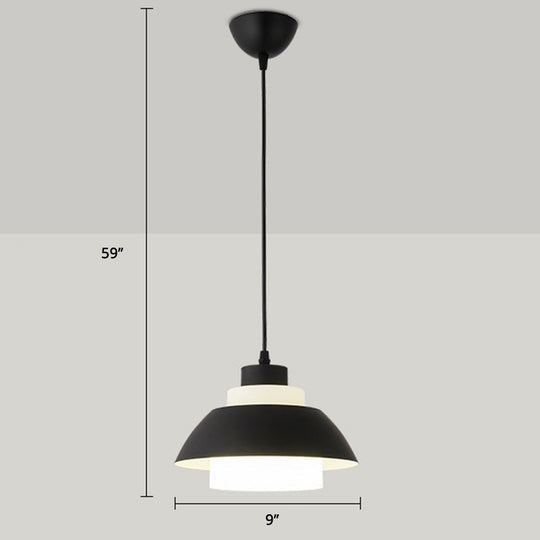 Macaron Single-Bulb Aluminum Ceiling Pendant Light With Acrylic Shade