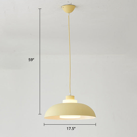 Macaron Aluminum Pendant Lamp: Stylish Single-Bulb Ceiling Hang Light With Acrylic Shade