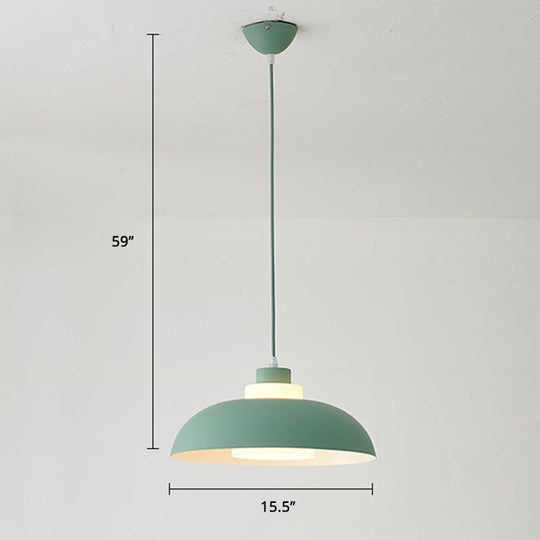 Macaron Aluminum Pendant Lamp: Stylish Single-Bulb Ceiling Hang Light With Acrylic Shade