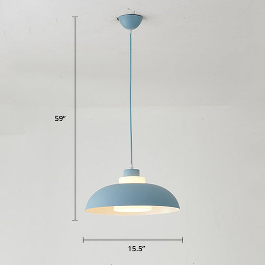 Macaron Aluminum Pendant Lamp: Stylish Single-Bulb Ceiling Hang Light With Acrylic Shade