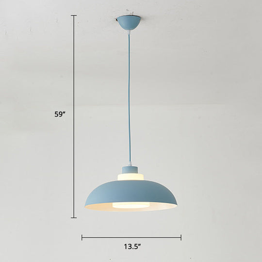 Macaron Single-Bulb Aluminum Ceiling Pendant Light With Acrylic Shade
