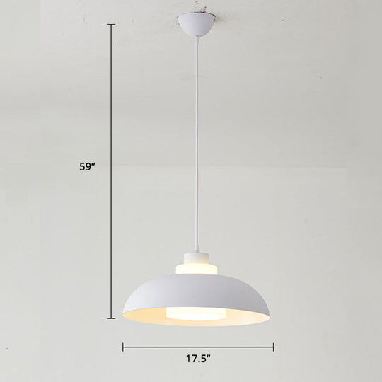 Macaron Single-Bulb Aluminum Ceiling Pendant Light With Acrylic Shade