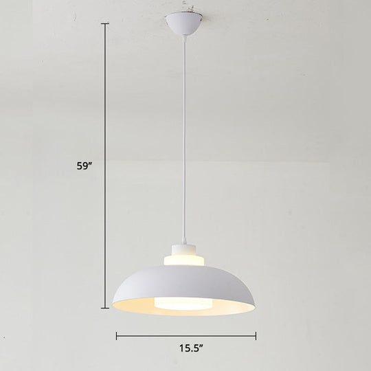 Macaron Single-Bulb Aluminum Ceiling Pendant Light With Acrylic Shade