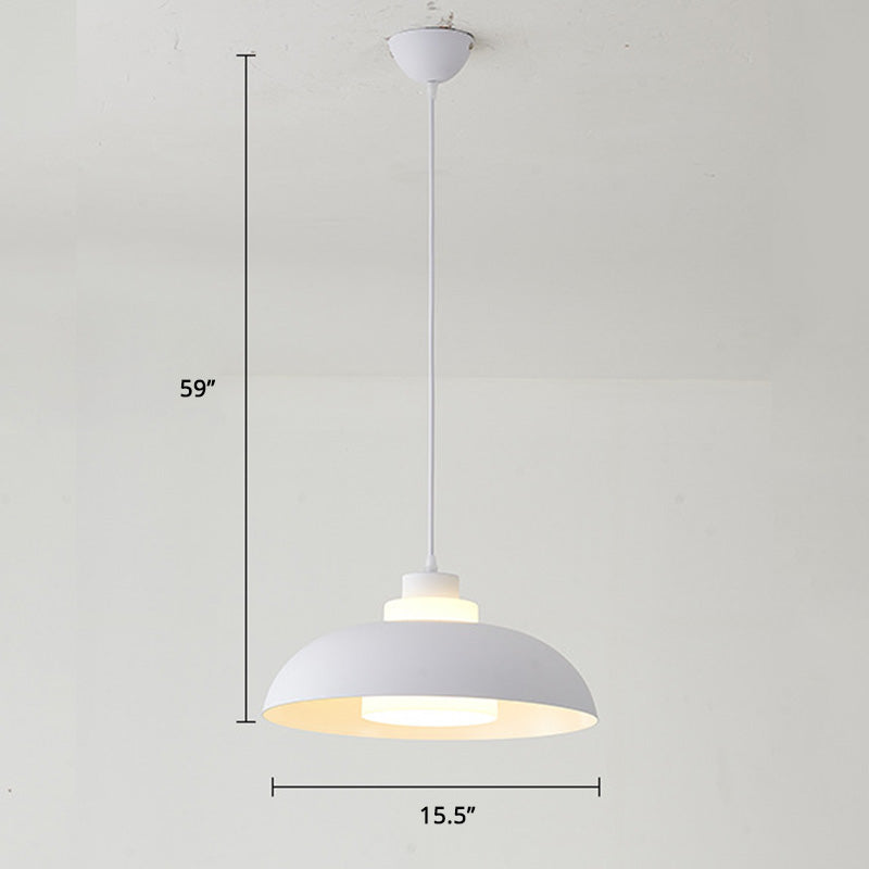 Macaron Aluminum Pendant Lamp: Stylish Single-Bulb Ceiling Hang Light With Acrylic Shade