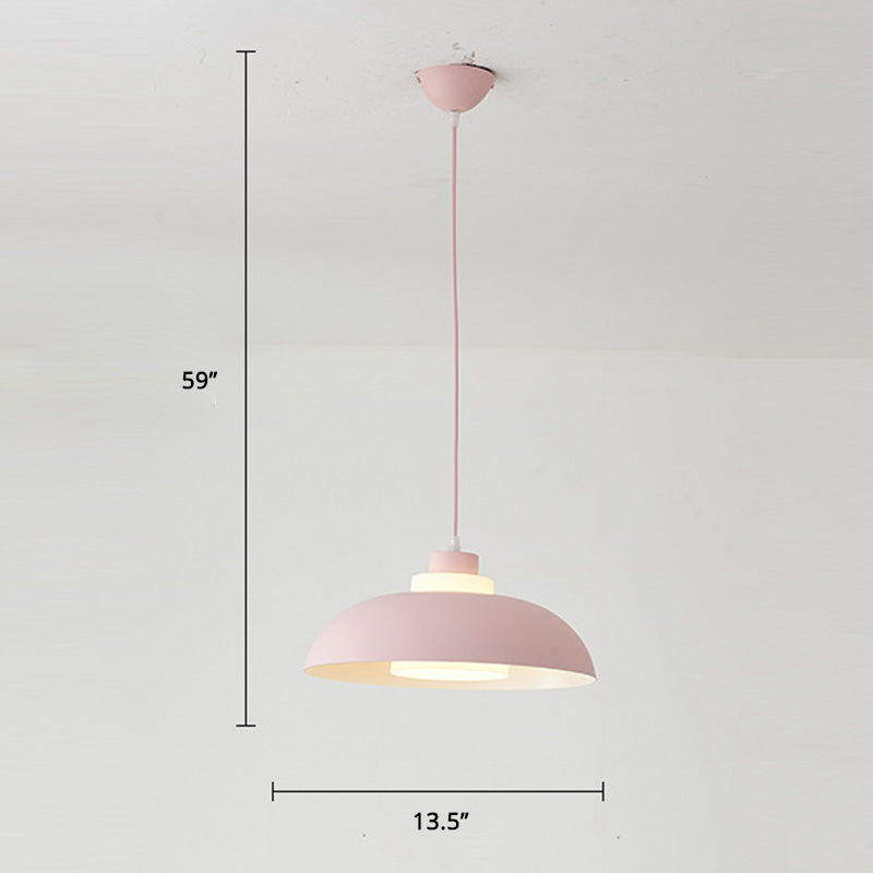 Macaron Aluminum Pendant Lamp: Stylish Single-Bulb Ceiling Hang Light With Acrylic Shade