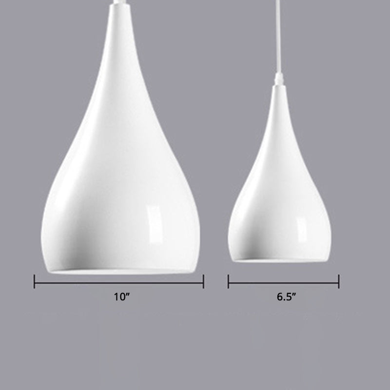 Teardrop Shaped Macaron Metal Pendant Light Fixture - 1 Ceiling Suspension For Dining Room