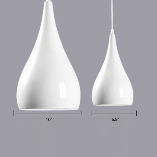 Teardrop Shaped Macaron Metal Pendant Light Fixture - 1 Ceiling Suspension For Dining Room