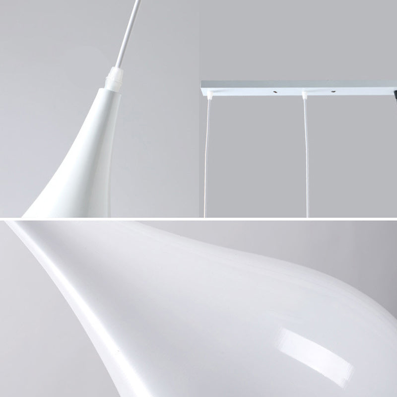 Macaron Metal Teardrop Pendant Light Fixture – Suspended 1-Light For Dining Room Ceiling