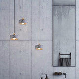 Terrazzo Single Simplicity Pendant Lamp: Round Bedside Hanging Light Fixture With Rotary Switch Blue