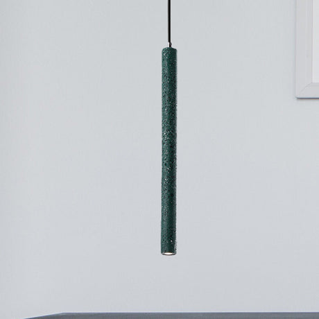 Nordic Cement Tube Pendant Light 1 Yellow/Blue/Green Hangs 12 Or 21.5H