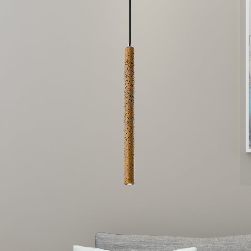Nordic Style Concrete Pendant Light - 12’/21.5’H Tube 1 Black/White/Yellow