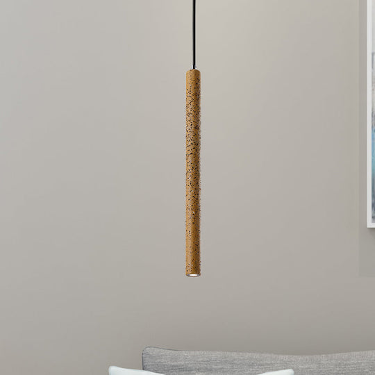 Nordic Style Concrete Pendant Light - 12’/21.5’H Tube 1 Black/White/Yellow