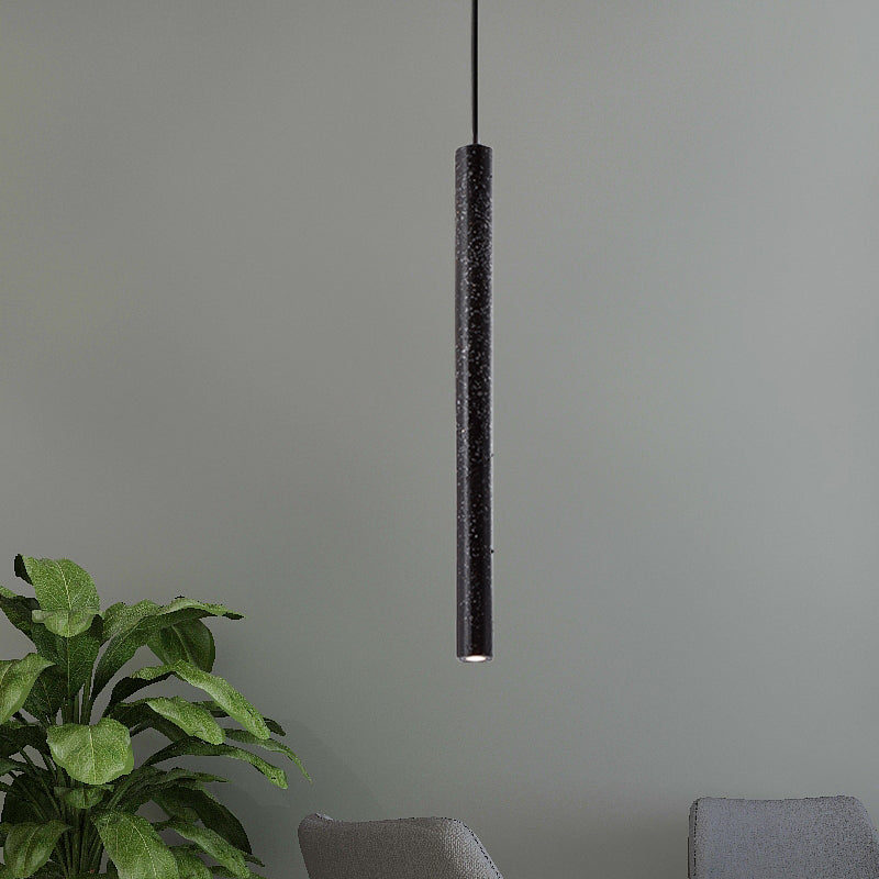 Nordic Style Concrete Pendant Light - 12’/21.5’H Tube 1 Black/White/Yellow Black / 21.5’