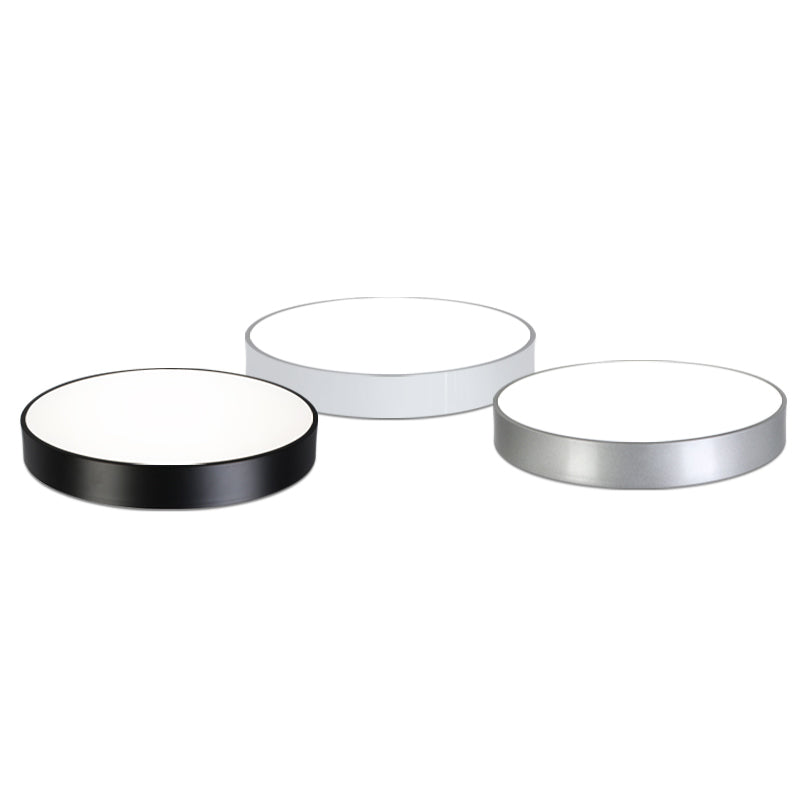 Modern Led Pendant Light: Simple Round Metal Lighting Fixture For Office