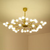 Glowworm Chandelier Light: Dual Glass Nordic Suspension Pendant For Living Room 45 / Gold