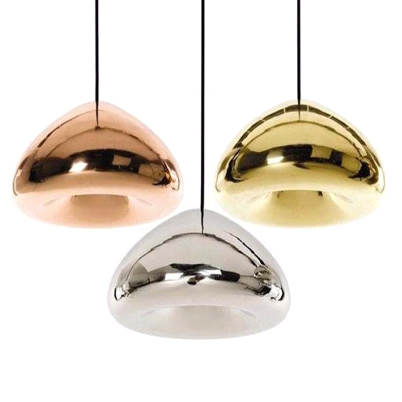 Postmodern Blown Glass Pendant Light - Recessed Shade 1 Head Ideal For Restaurants And Ceilings