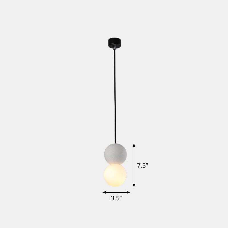 Terrazzo Gourd Hanging Lamp - Opal Glass Shade 1-Light Bar Pendant Lighting
