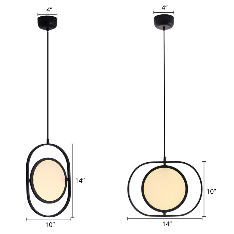 Black Minimalistic Led Pendant Lamp - Sleek Acrylic Bedside Hanging Light Fixture