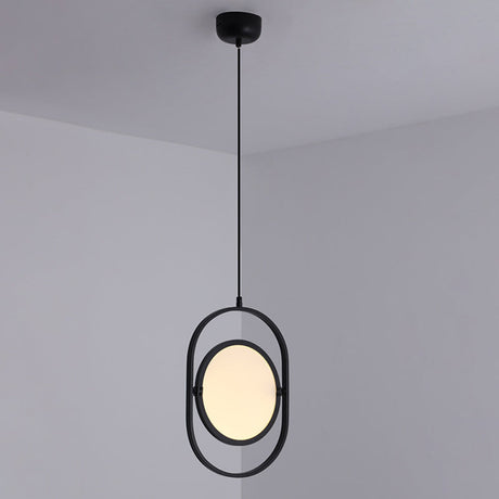 Black Minimalistic Led Pendant Lamp - Sleek Acrylic Bedside Hanging Light Fixture / Vertical