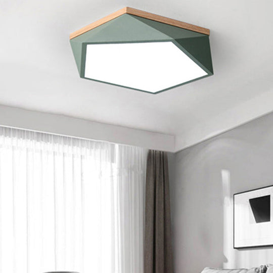 Minimalist Metal Pentagon Flush Mount Led Ceiling Light