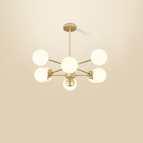 Opal Glass Radial Chandelier - Postmodern Style Pendant Light For Living Room 8 / Gold