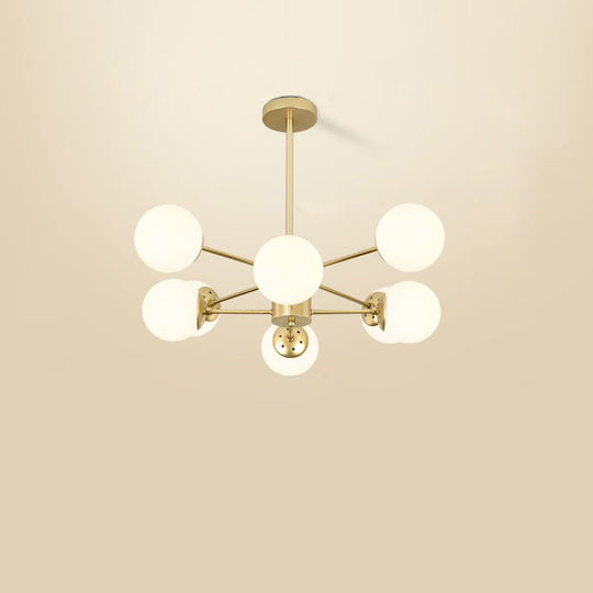 Opal Glass Radial Chandelier - Postmodern Style Pendant Light For Living Room 8 / Gold