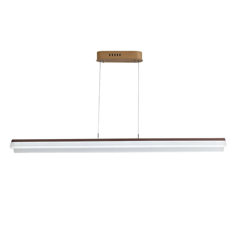 Modern Led Acrylic Coffee Linear Pendant Light Fixture For Dining Room