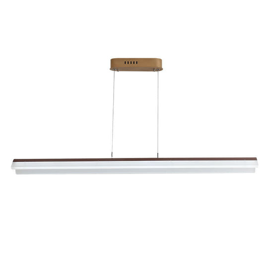 Modern Led Acrylic Coffee Linear Pendant Light Fixture For Dining Room