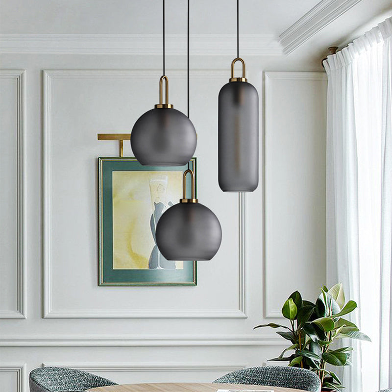 Minimalist Dining Room Pendant Light With Globe Glass Shade - 1 Head Ceiling Fixture