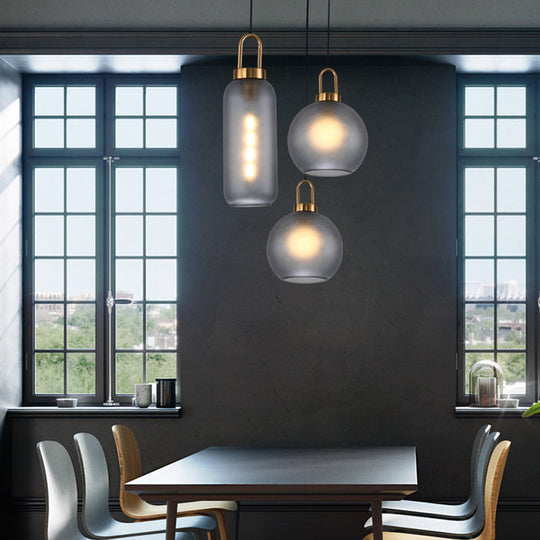 Minimalist Dining Room Pendant Light With Globe Glass Shade - 1 Head Ceiling Fixture