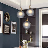 Minimalist Dining Room Pendant Light With Globe Glass Shade - 1 Head Ceiling Fixture