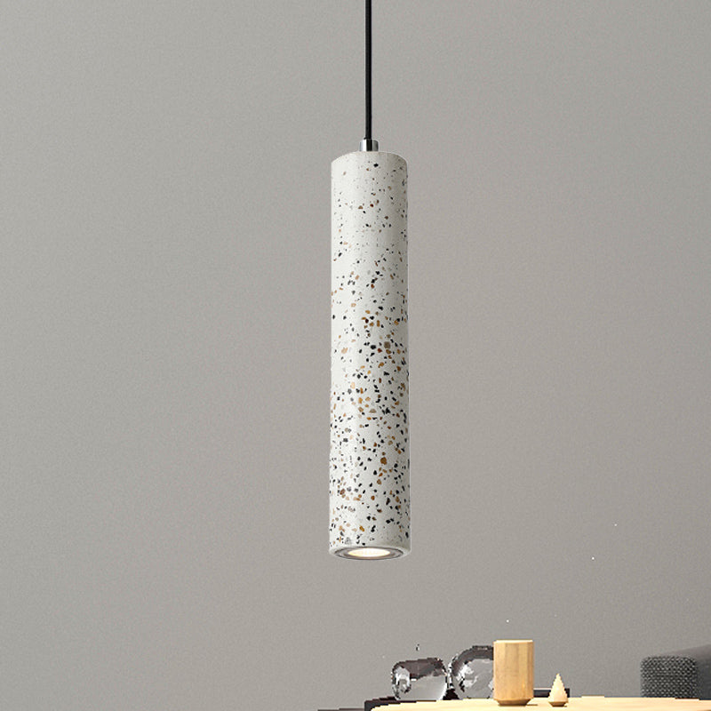 Nordic Concrete Pendant Light - 1-Light Black/White/Yellow Suspension