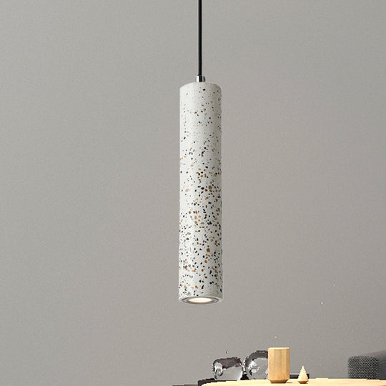 Nordic Concrete Pendant Light - 1-Light Black/White/Yellow Suspension
