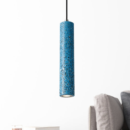 Nordic Concrete Pendant Light - 1-Light Black/White/Yellow Suspension