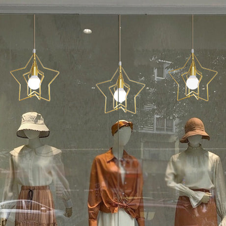 Nordic Style Gold Metal Wire Cage Pendant Light For Dining Room Ceiling