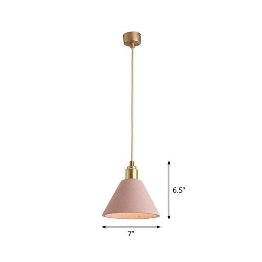 Minimalist Concrete Conical Pendant Light: 1-Head Ceiling Suspension Lamp