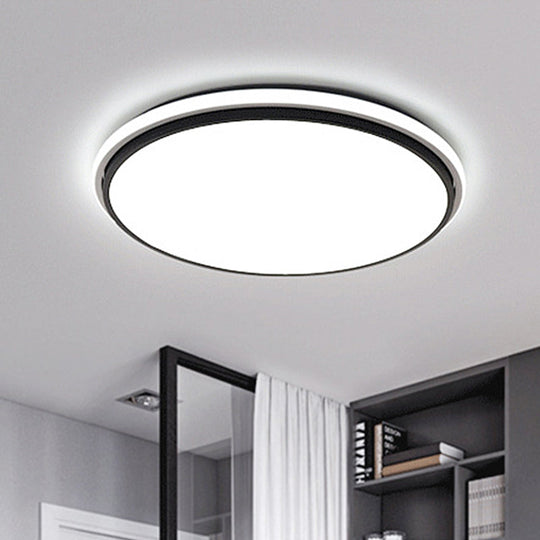 Modern Circular Flush Mount Led Fixture White/Warm Light Acrylic Design - 12’/16’/19.5’ Wide