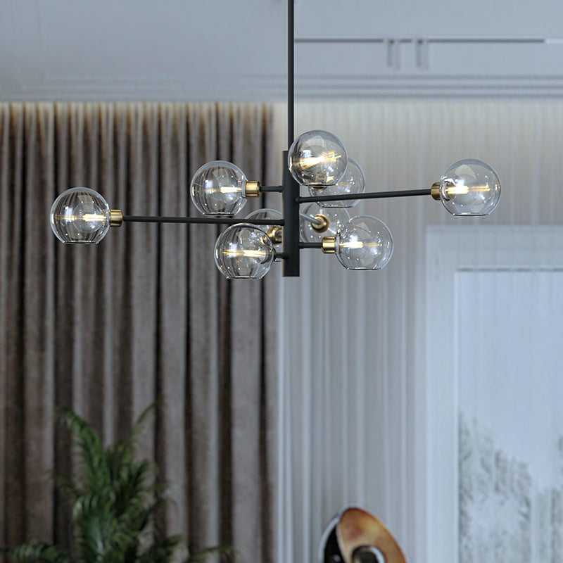 Sleek Postmodern Sputnik Chandelier For Living Room - Stylish Glass Ceiling Light Fixture