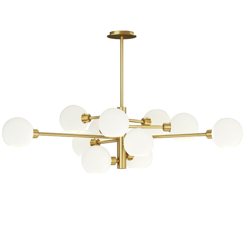 Contemporary Sputnik Chandelier - Glass Living Room Ceiling Light Fixture +